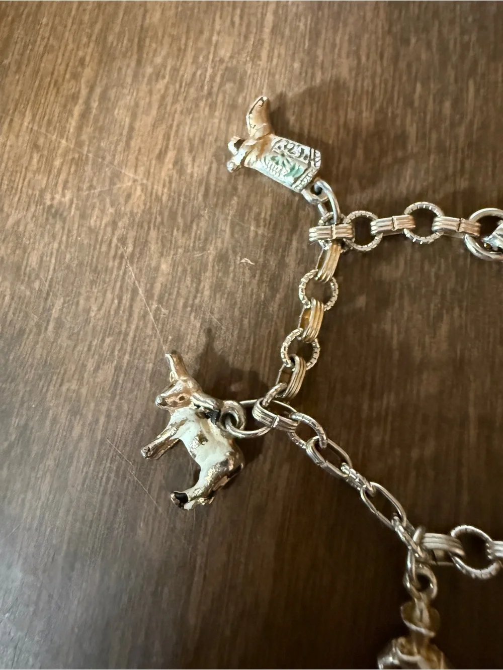 Child Sized Bracelet 6” Western Cowboy Horse Hat Charms Vintage